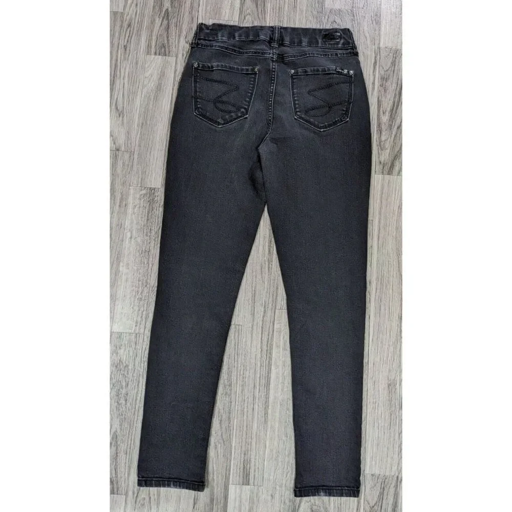 Seven 7 Womens Size 6 Embroidered Pockets Black Denim‎ Jeans